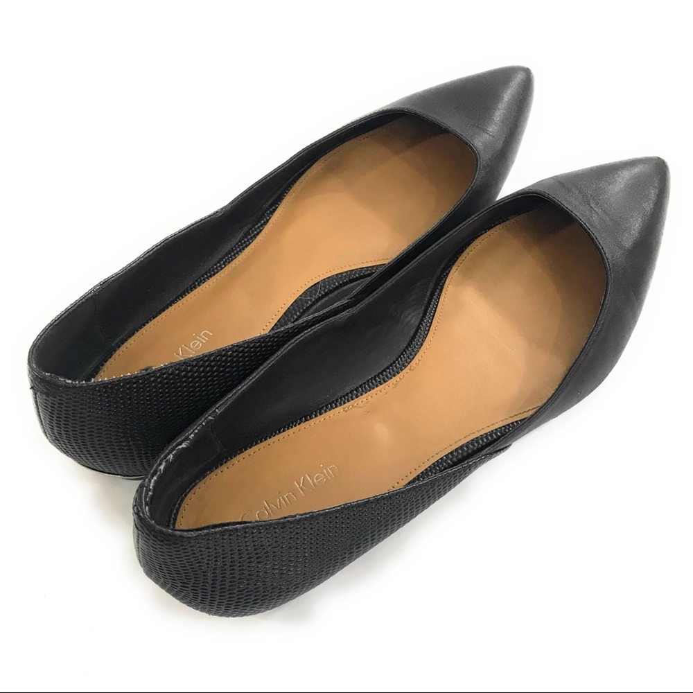 (Sold)Calvin Klein Womens Black Pointy Flats 8 1/2 - Picture 5 of 8